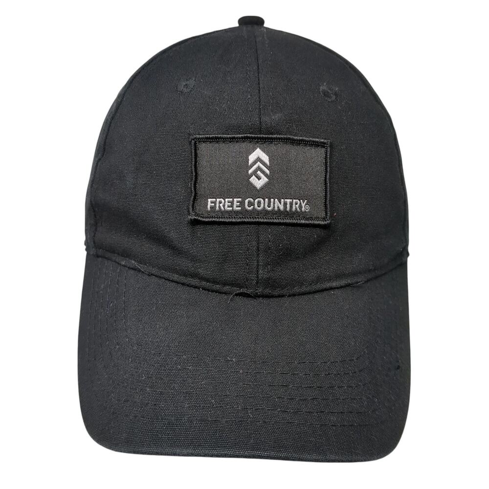 Free Country Strapback Baseball Cap Black One Size Adjustable Embroidered